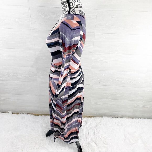 Anthropologie Maeve Novela Chevron 3/4 Sleeve Maxi Dress - Picture 9 of 11